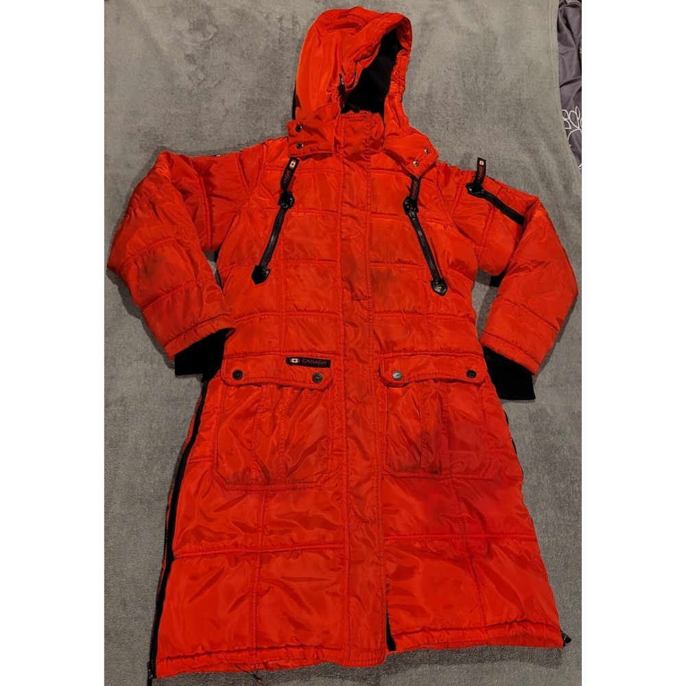 Canada Weather Gear Heavy Winter Puffer Jacket Coat Red Insulated Small S *Read*